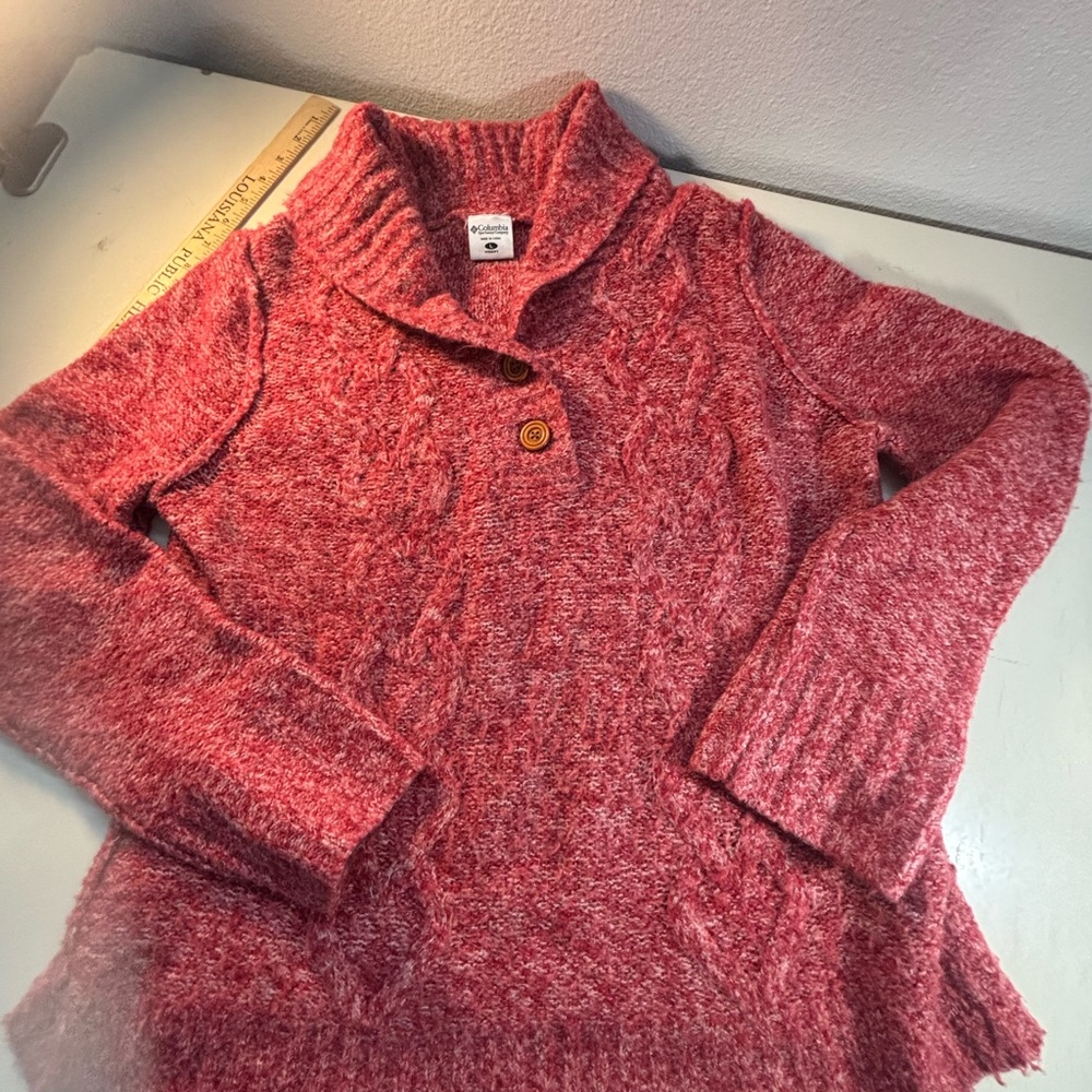 Cozy Red‎ Sweater with Button Detail